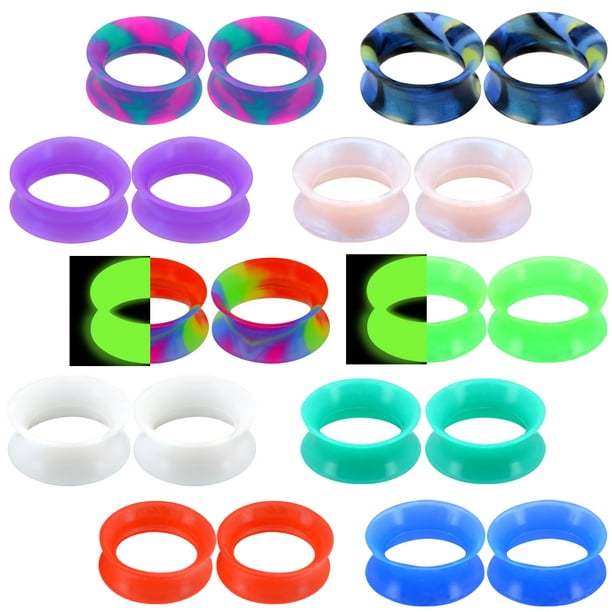 1 PAIR Silicone Ear Plug Expander Tunnels Stretcher Gauges Flexible Ultra Thin